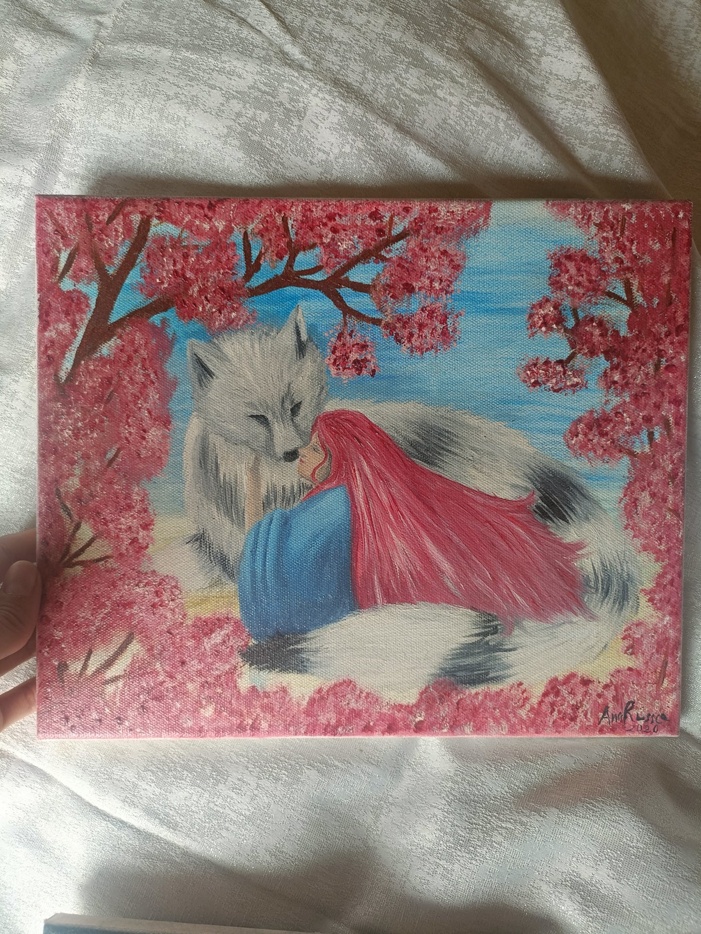 A Rapariga e o Lobo - Dia e Noite - pintura original